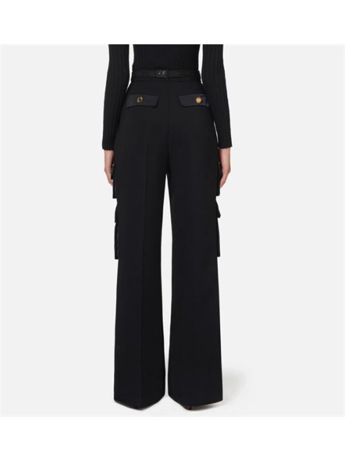 TROUSERS WITH POCKETS AND BELT ELISABETTA FRANCHI | PA04546E2110 Nero